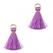 Mini Tassel 2cm - Gold-paisley purple